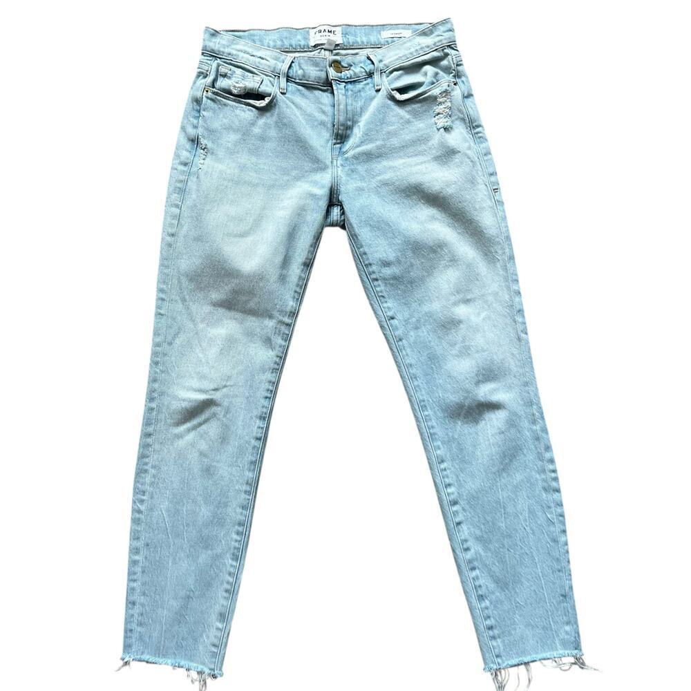 Frame Women’s Le Garçon Distressed Jeans Light Wash Size 25 Contemporary Chic